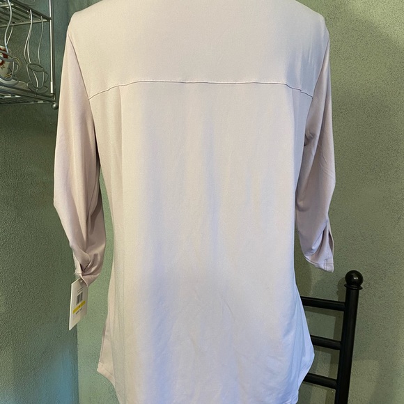 Ellen Tracy short sleeve mauve Top - Picture 6 of 7